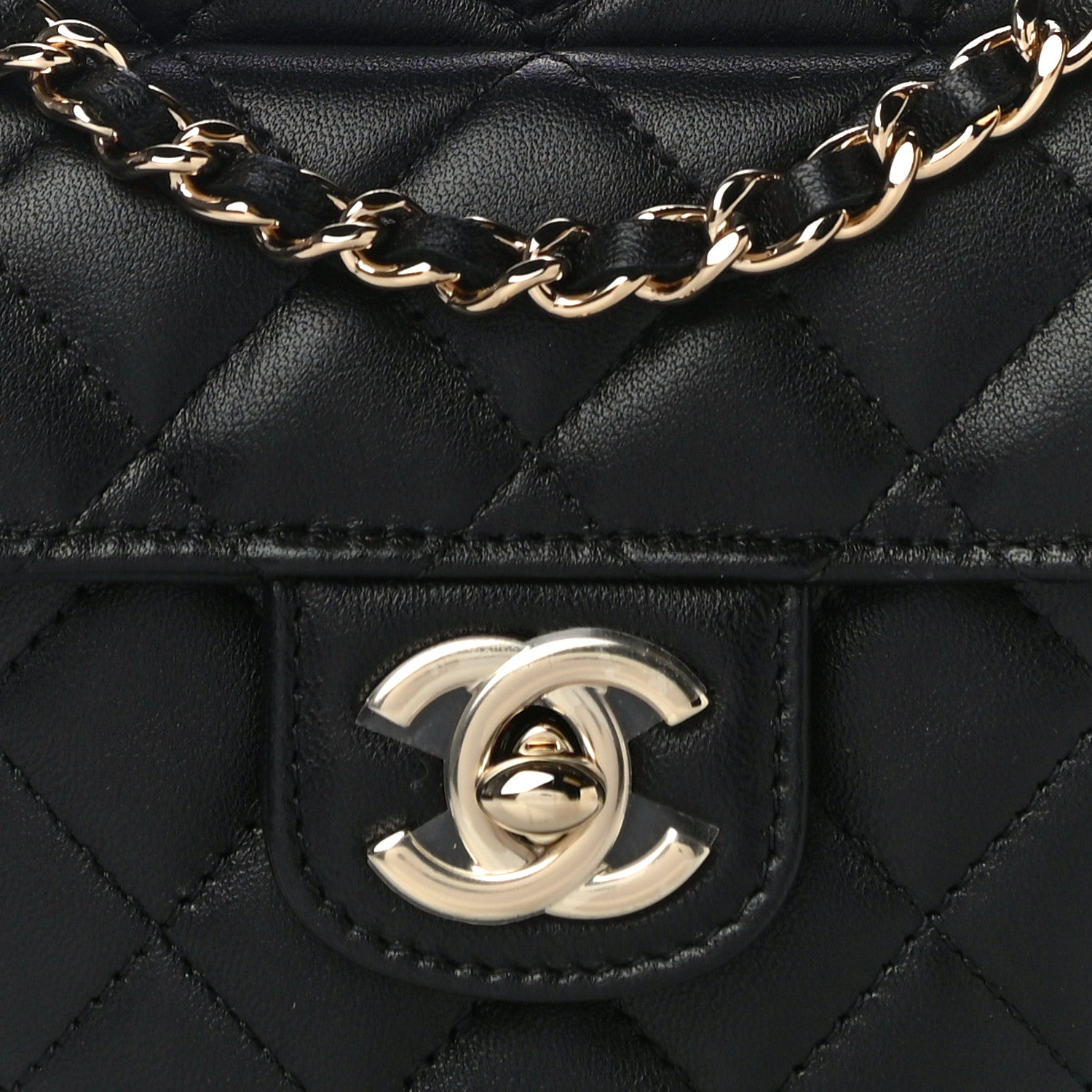 Chanel Lambskin Quilted CC In Love Heart Clutch With Chain Black 8 of 10
