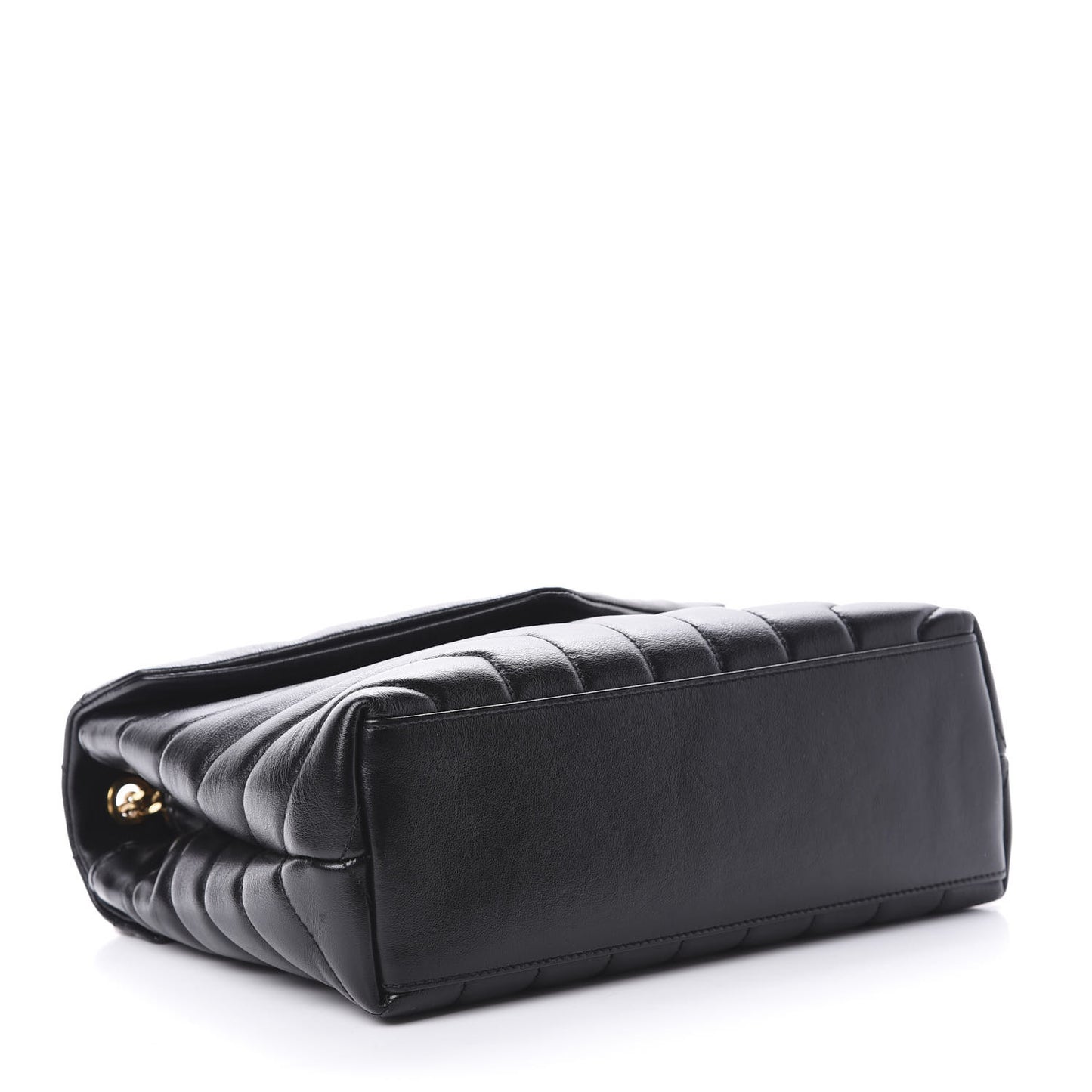 Calfskin Y Quilted Monogram Small Loulou Chain Satchel Black