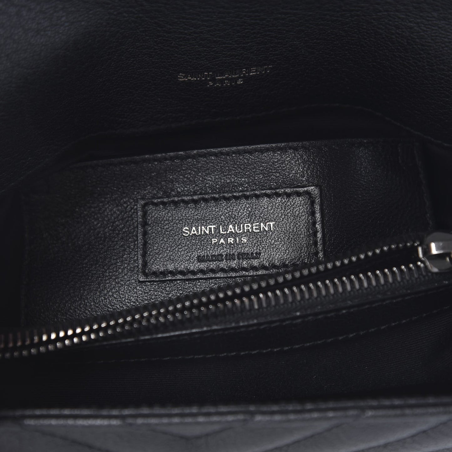 Sheepskin Matelasse Chevron Monogram Medium College Bag Black