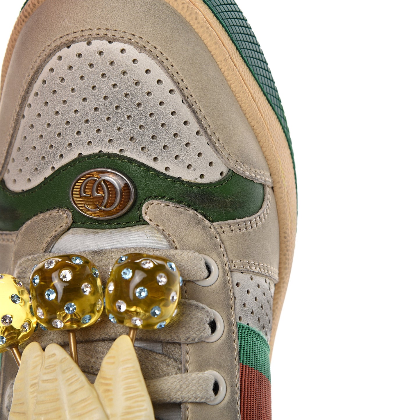 Nubuck Web Cherries Womens Screener Sneakers 37 Dusty Milk White Vintage Green