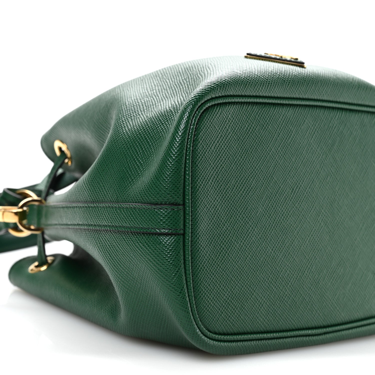 Prada Saffiano Cuir Bucket Bag Biliardo 9 of 10