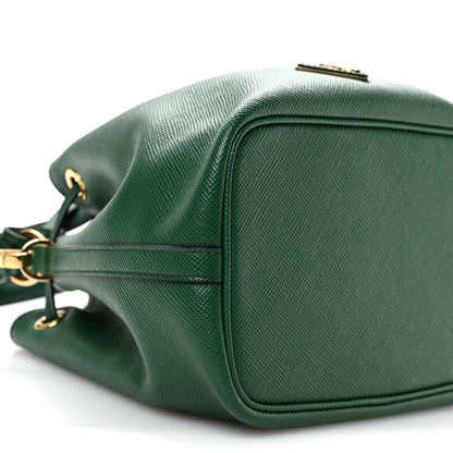 Prada Saffiano Cuir Bucket Bag Biliardo 9 of 10