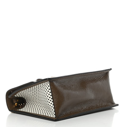 Fendi Vitello Liberty Glossy Lambskin F is Fendi Perforated Kan U Shoulder Bag White Ice Rust Maya 4 of 12