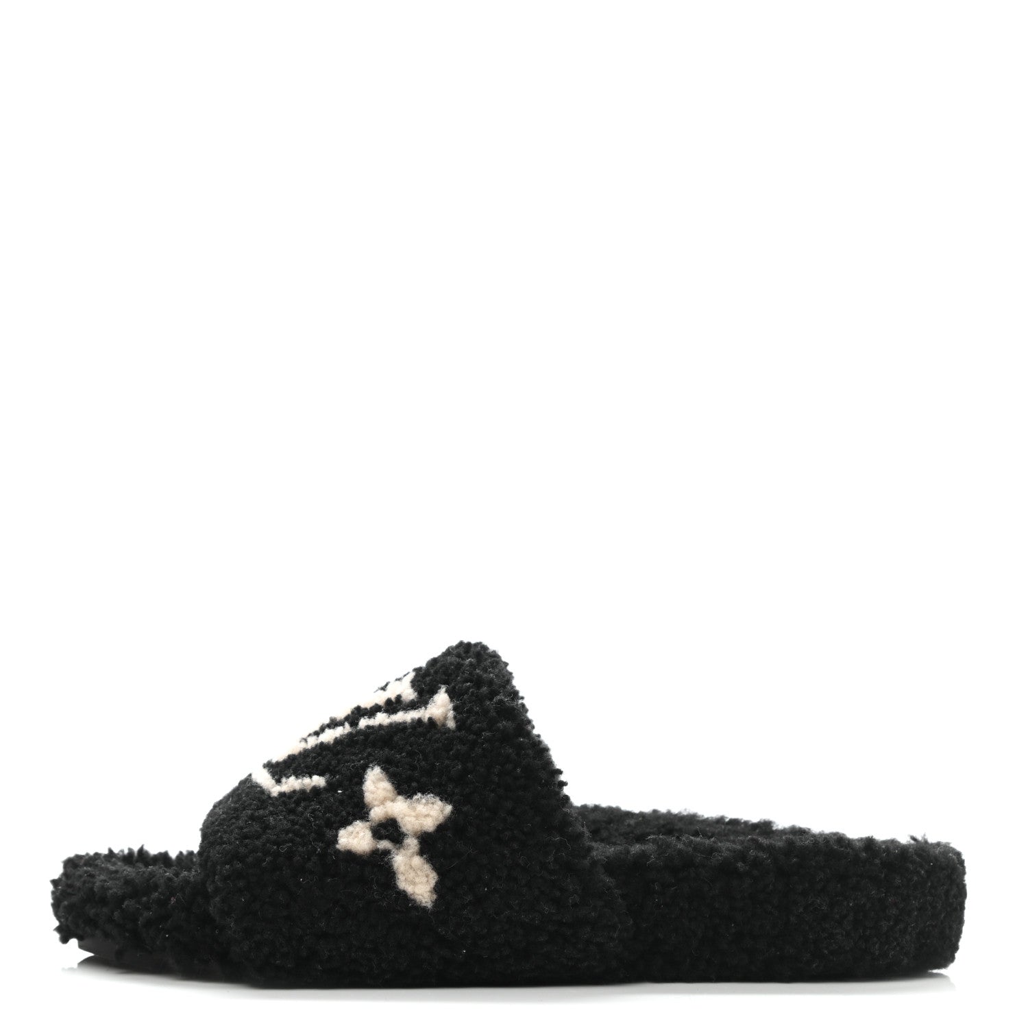 Louis Vuitton Shearling Bom Dia Flat Mules 41 Black 1 of 8