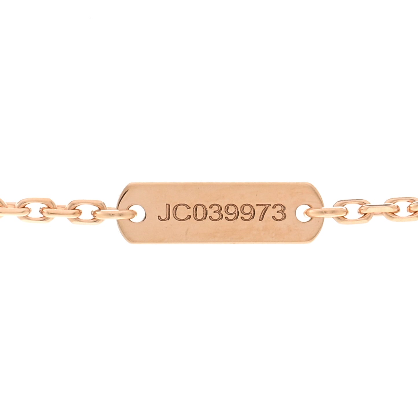 18K Rose Gold Diamond Rhodonite Vintage Alhambra Pendant Necklace