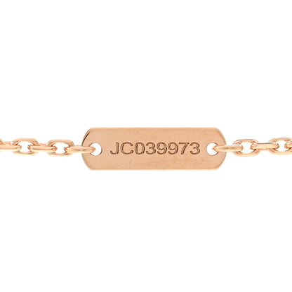 Van Cleef & Arpels 18K Rose Gold Diamond Rhodonite Vintage Alhambra Pendant Necklace 5 of 6