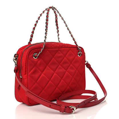 Prada Nylon Tessuto Impuntu Quilted Crossbody Bag Rosso 3 of 10