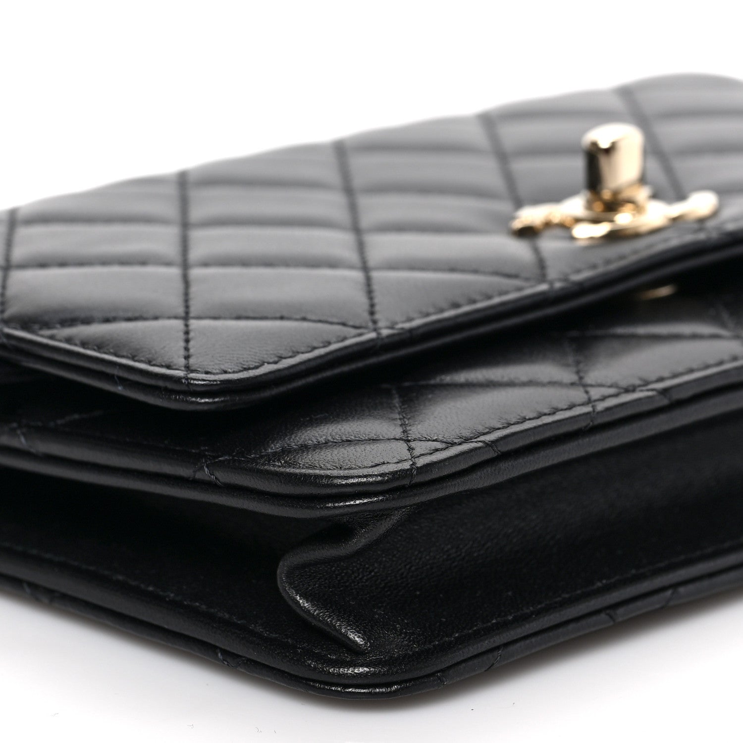 Chanel Lambskin Quilted Trendy CC Wallet On Chain WOC Black 8 of 9