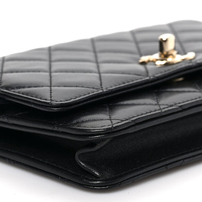 Chanel Lambskin Quilted Trendy CC Wallet On Chain WOC Black 8 of 9