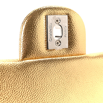 Chanel Metallic Caviar Quilted Top Handle East West Flap Gold 7 of 12