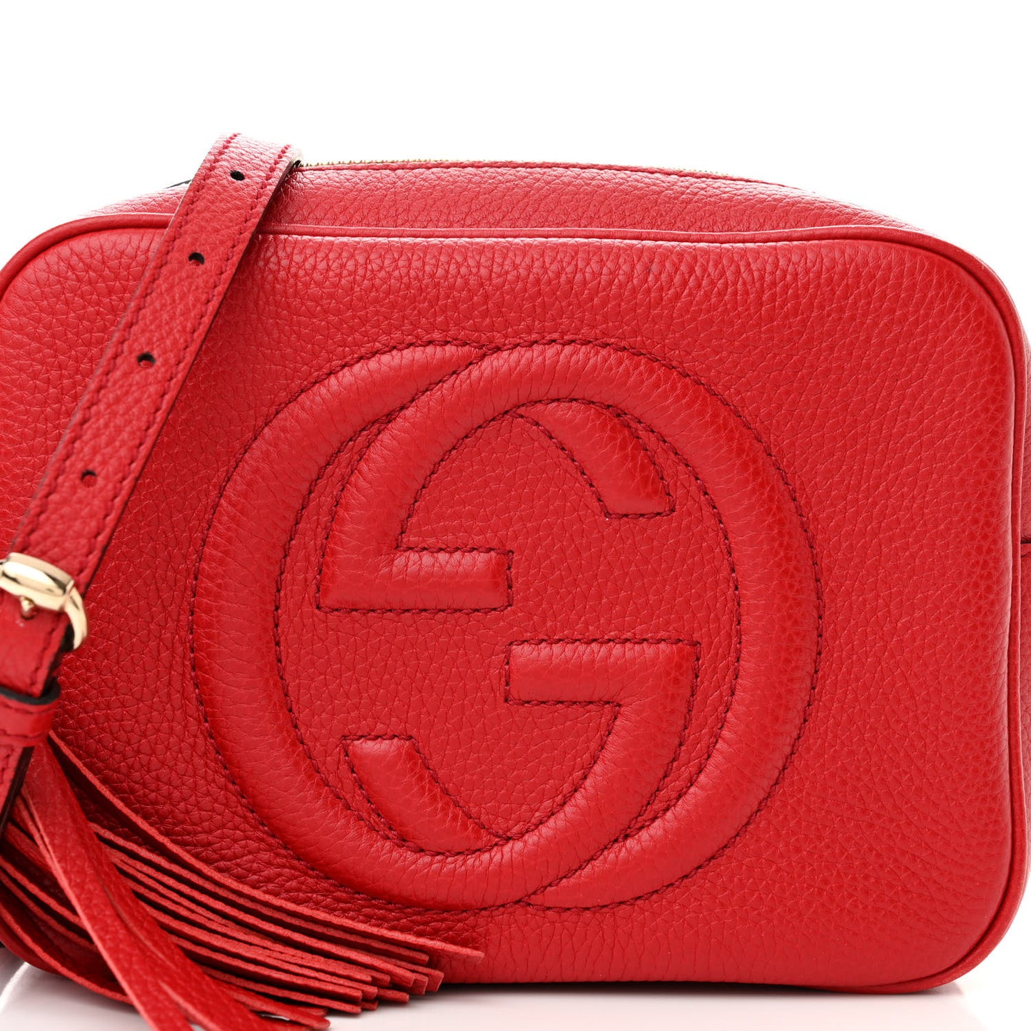 Pebbled Calfskin Small Soho Disco Bag Tabasco Red