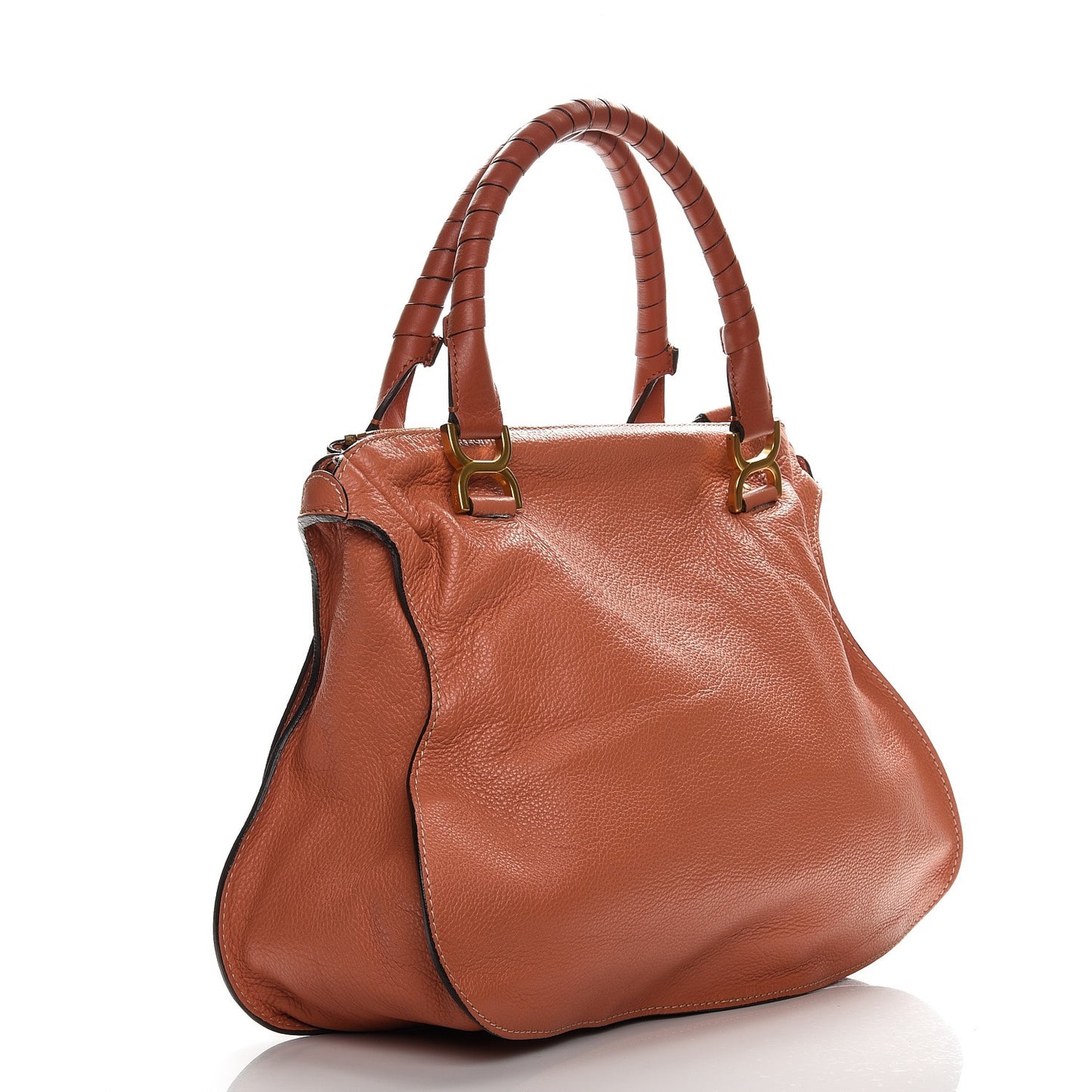 Calfskin Large Marcie Satchel Coral