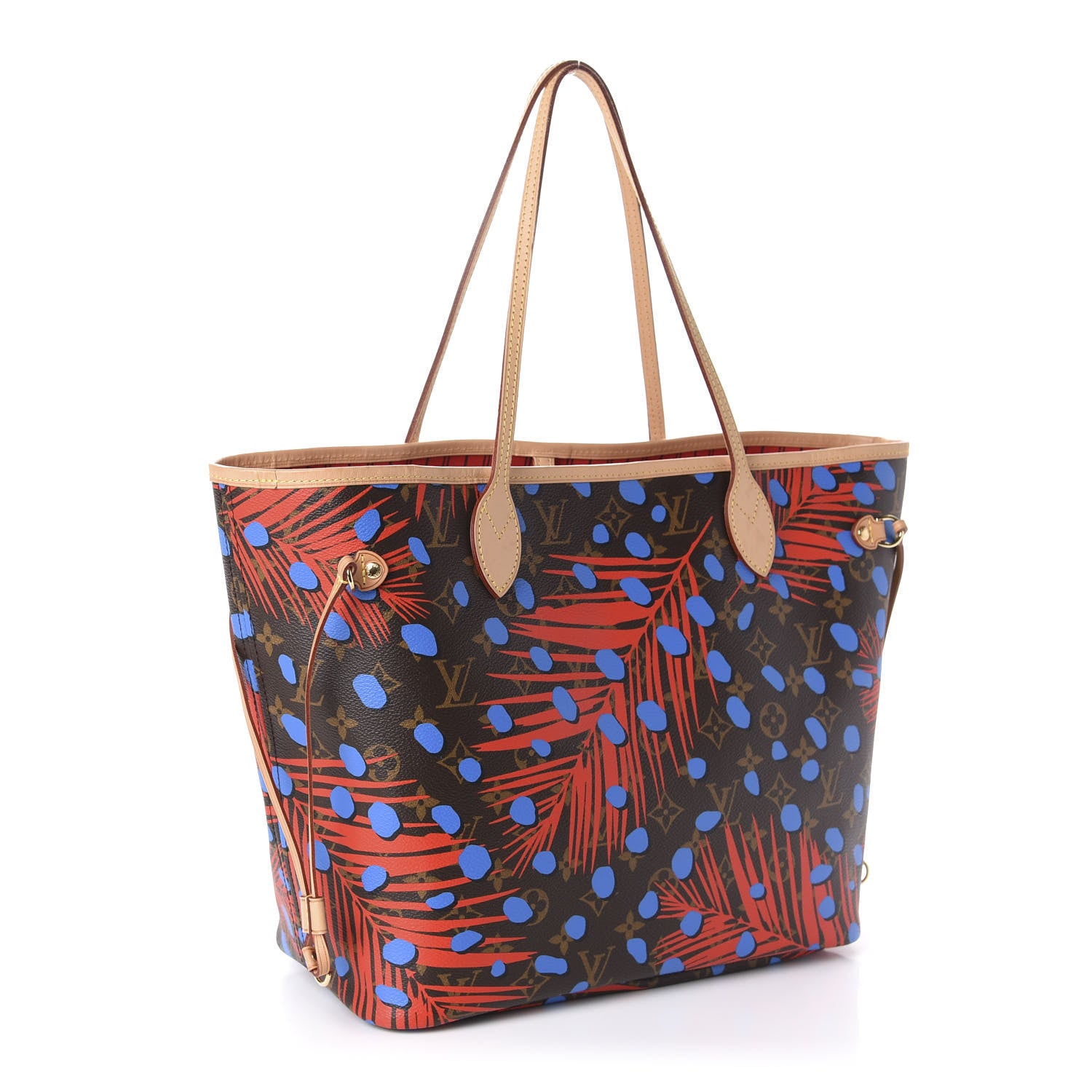 Louis Vuitton Monogram Jungle Dots Neo Neverfull MM Coquelicot Denim 3 of 10