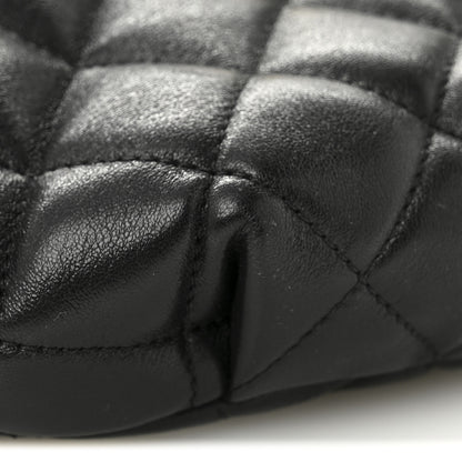 Chanel Shiny Lambskin Quilted Belt Bag Black Black 9 of 10