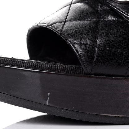 Chanel Lambskin Quilted Turn Lock CC Platform Mule 38 Black 11 of 12