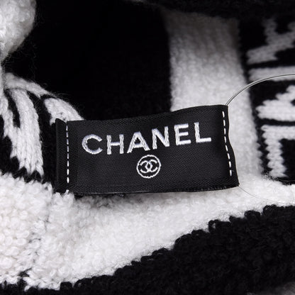 Chanel Cashmere CC Beanie Hat Ecru Black 5 of 7