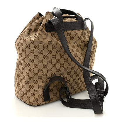 Gucci Monogram Dollar Calfskin O Drawstring Backpack Beige Ebony Testa di Moro Dark Chocolate 3 of 10