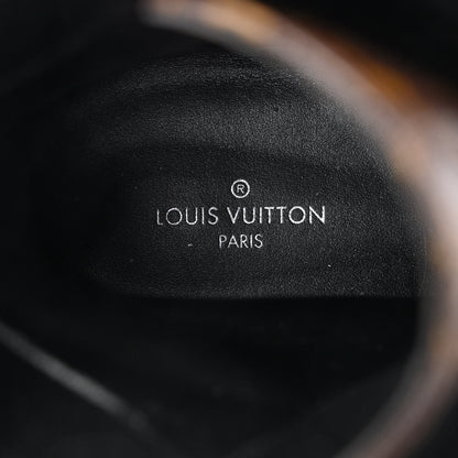 Louis Vuitton Suede Calfskin Monogram Laureate Platform Desert Boots 39.5 Black 7 of 11