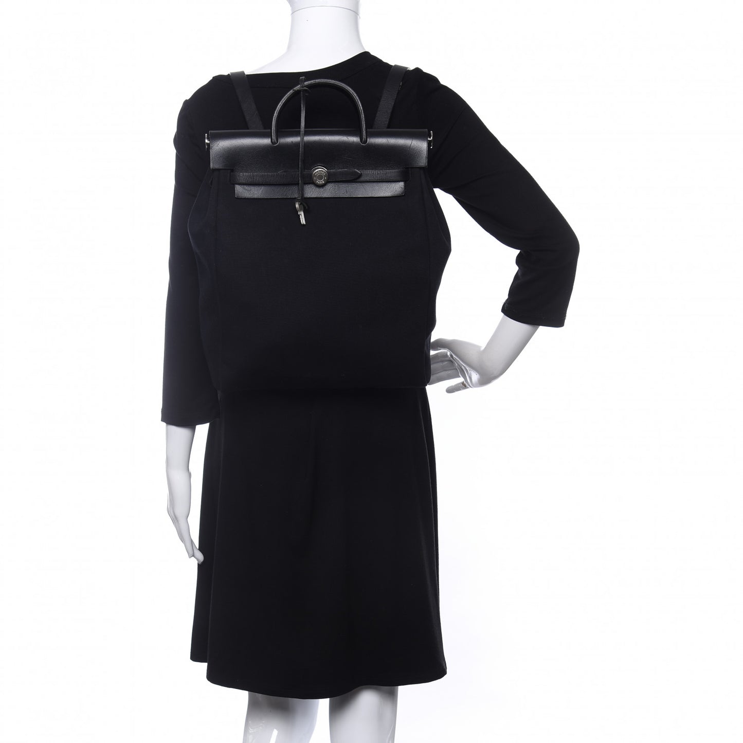 Toile Vache Calfskin Herbag 30 PM Backpack Black