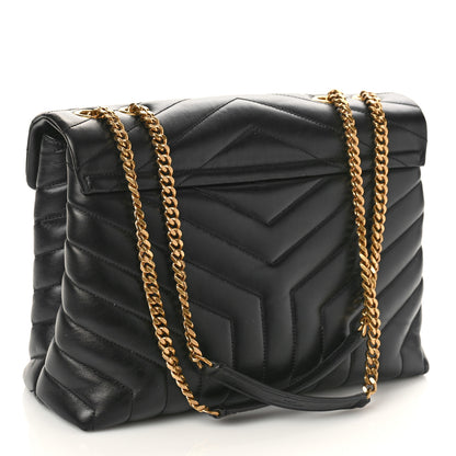 Saint Laurent Calfskin Y Quilted Monogram Medium Loulou Chain Satchel Black 3 of 10