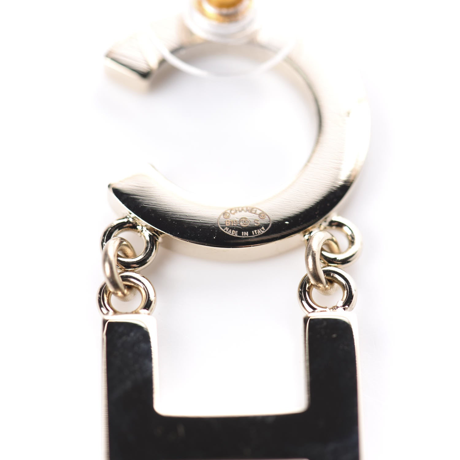 Chanel Metal Cha-Nel Logo Drop Earrings Gold 4 of 5