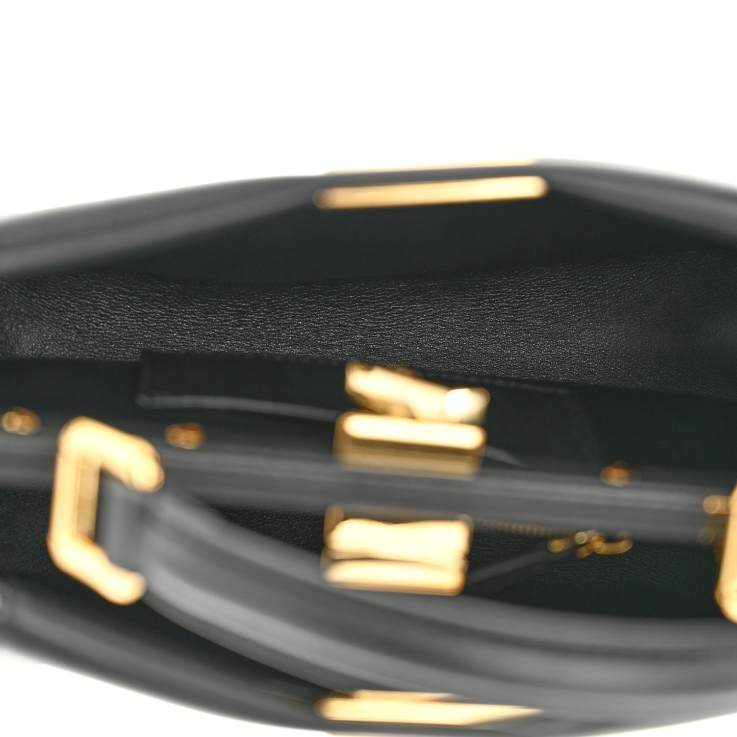 Nappa Stacked Bar Mini Peekaboo Iconic Satchel Black
