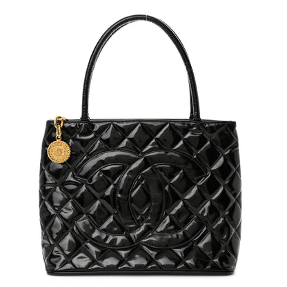 Chanel Patent Medallion Tote Black 1 of 15