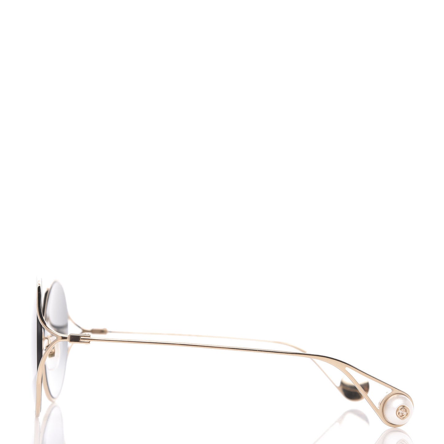 Round Pearl Tip Sunglasses GG0253S Gold