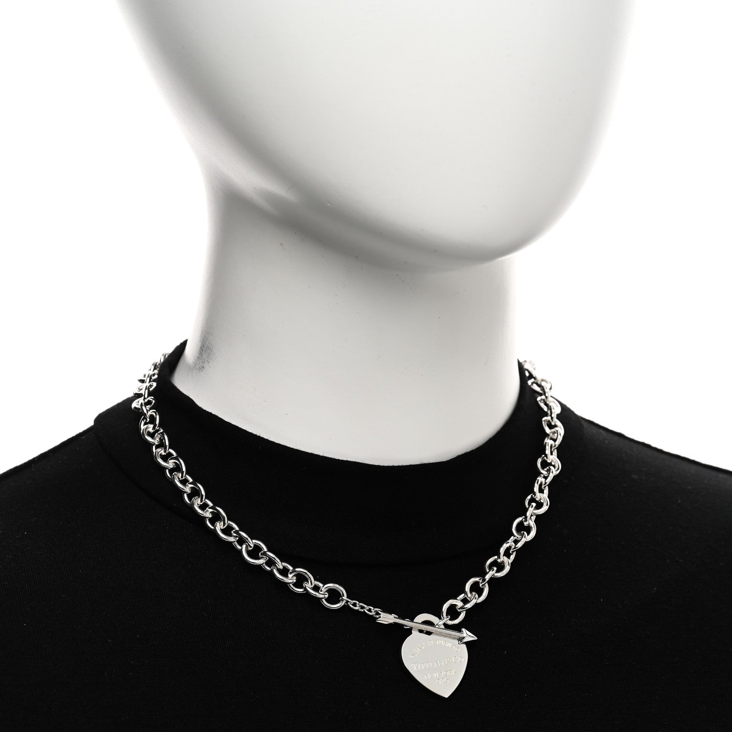 Tiffany Sterling Silver Return to Tiffany Love Struck Heart Tag Necklace 2 of 4