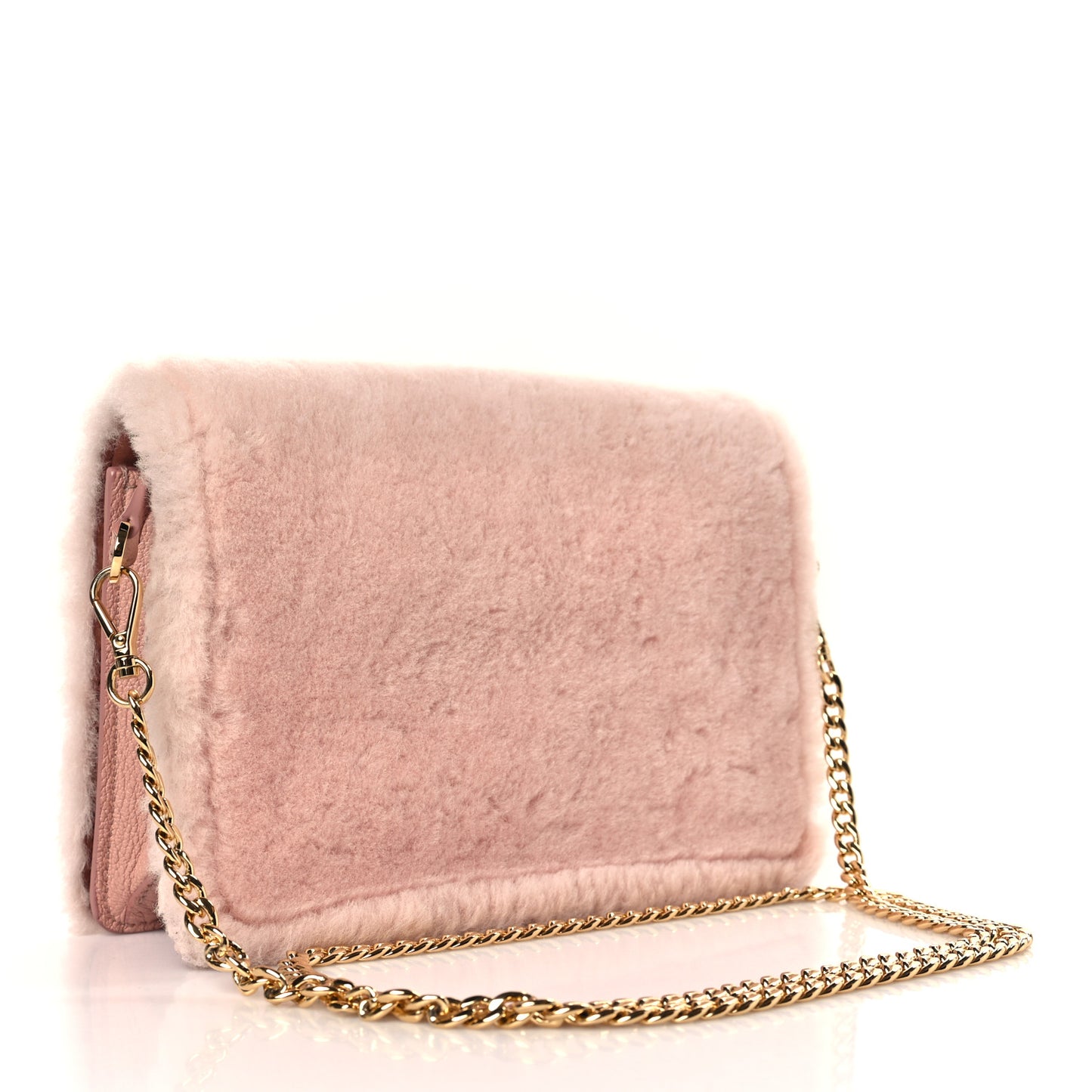 Shearling Goatskin Shoulder Bag Orchidea