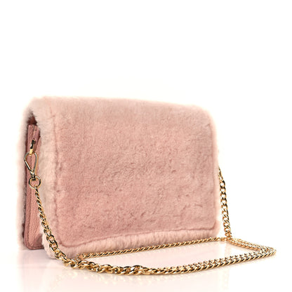 Miu Miu Shearling Goatskin Shoulder Bag Orchidea 3 of 11