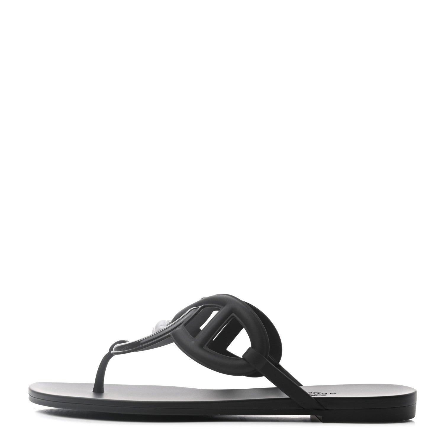 Hermes Nappa Womens Beach Sandals 38 Black 1 of 7