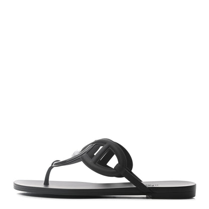 Hermes Nappa Womens Beach Sandals 38 Black 1 of 7