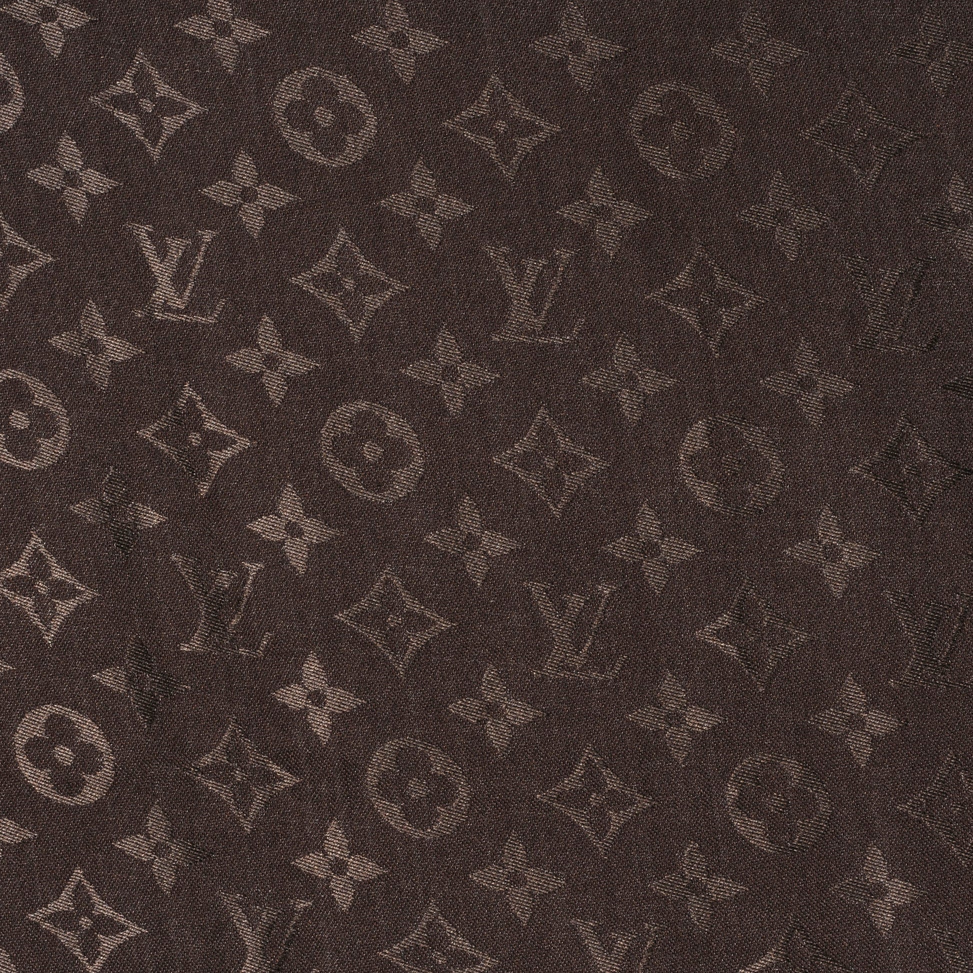 Louis Vuitton Silk Wool Monogram Denim Shawl Chocolate 1 of 6