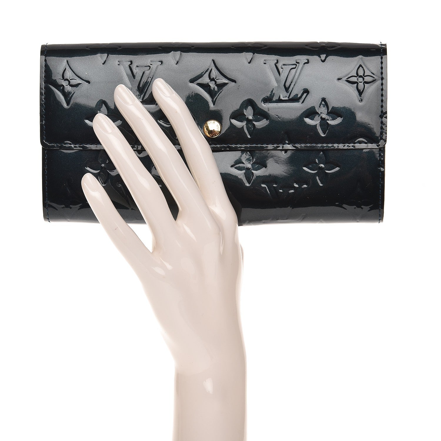 Louis Vuitton Vernis Sarah Wallet Blue Nuit 2 of 8