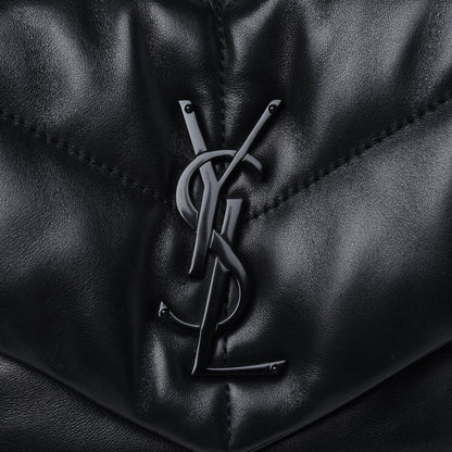 Saint Laurent Lambskin Quilted Small Loulou Puffer Monogram Chain Satchel Black 12 of 12