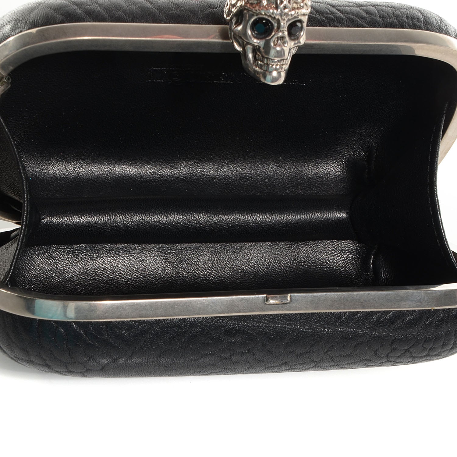 Alexander McQueen Bull Leather Viking Skull Box Clutch Black 8 of 9