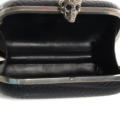 Alexander McQueen Bull Leather Viking Skull Box Clutch Black 8 of 9
