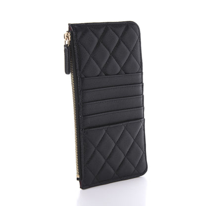Chanel Caviar Quilted Classic Flat Wallet Pouch Black 2 of 11