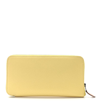 Hermes Epsom Silk'In Compact Wallet Jaune Poussin Nata 1 of 8