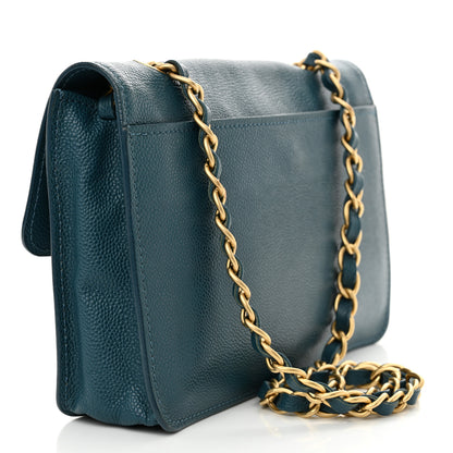 Chanel Caviar Medium Flap Blue 3 of 10