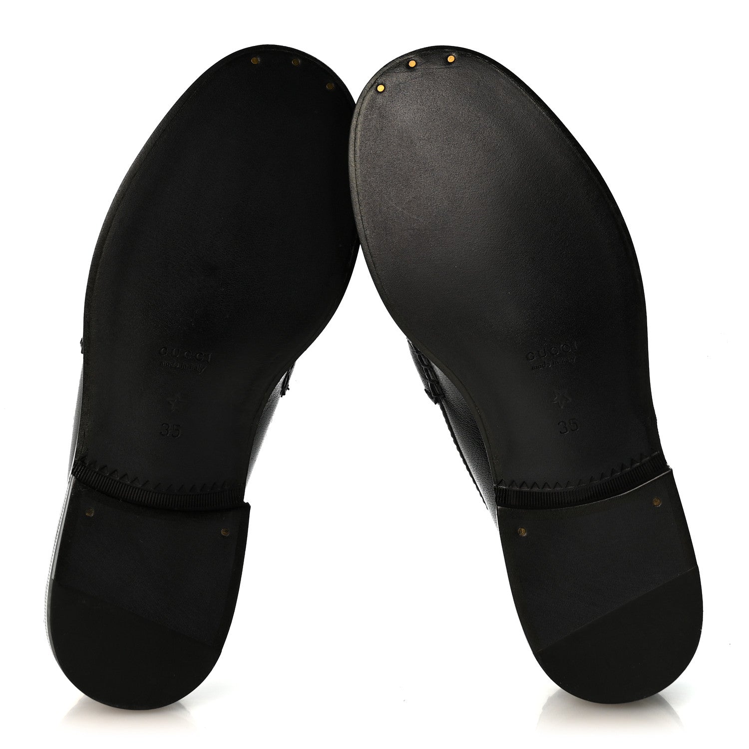 Gucci Goatskin Womens Logo 15mm Loafers 35 Black 6 of 12