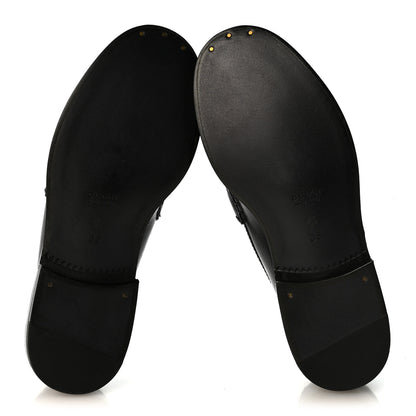 Gucci Goatskin Womens Logo 15mm Loafers 35 Black 6 of 12