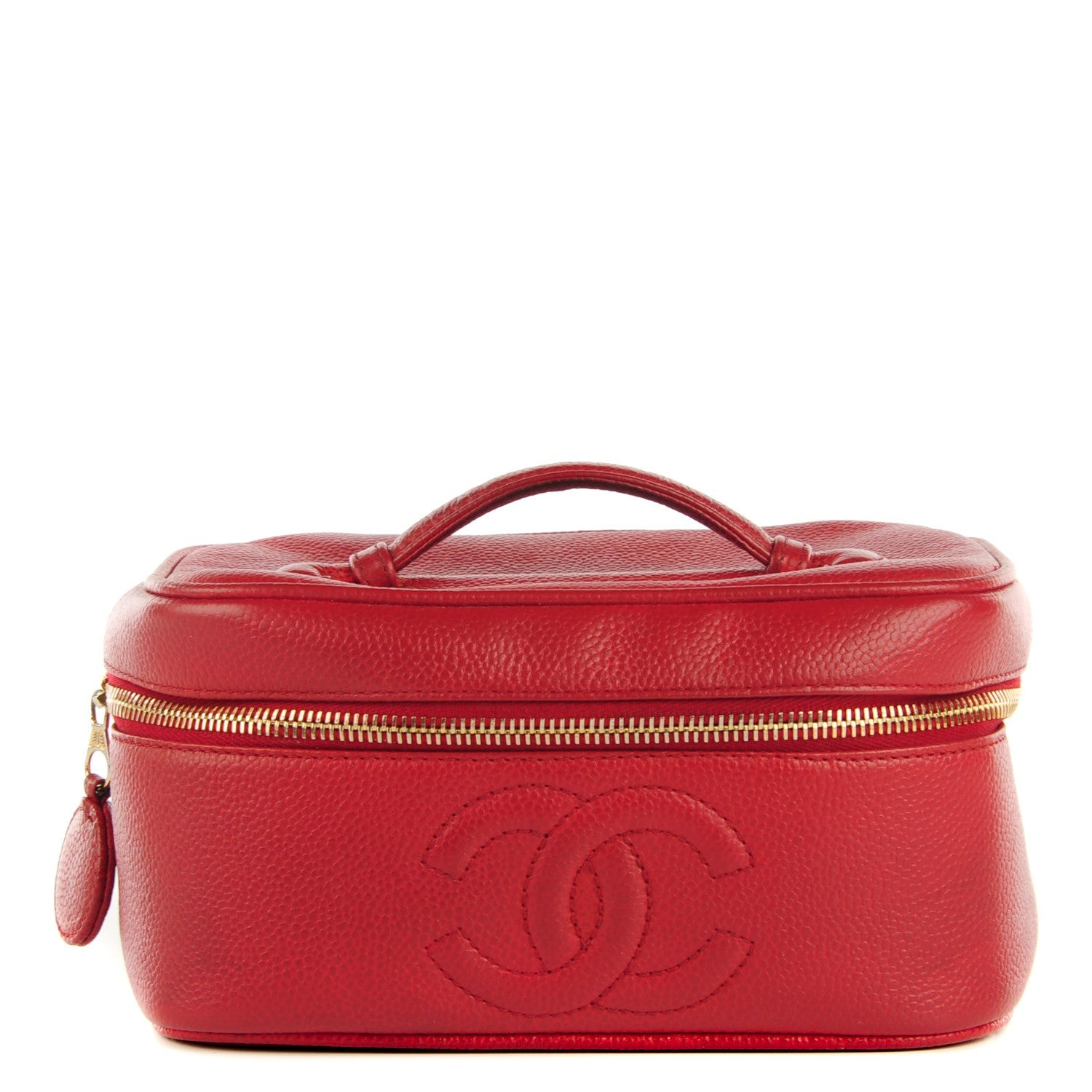 Chanel Caviar Vanity Cosmetic Case Red 1 of 10