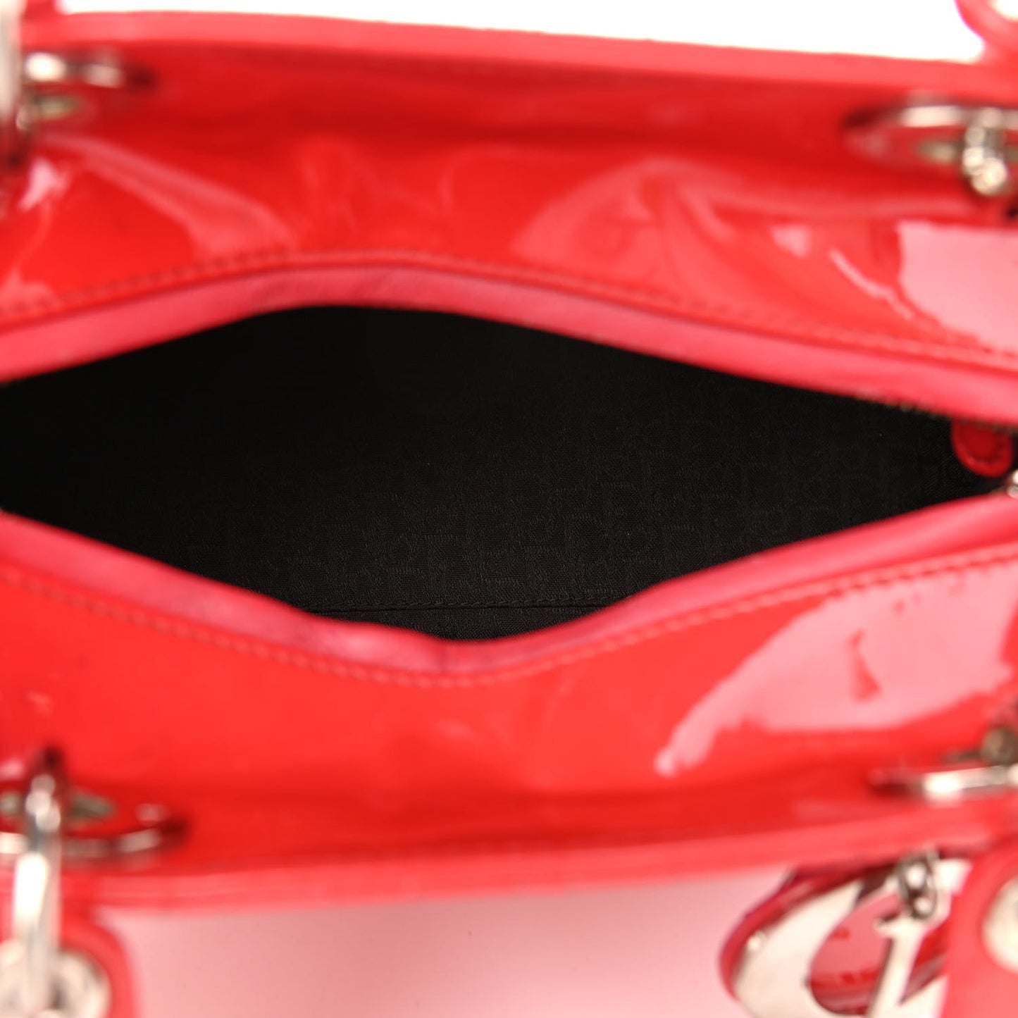 Patent Cannage Medium Lady Dior Red