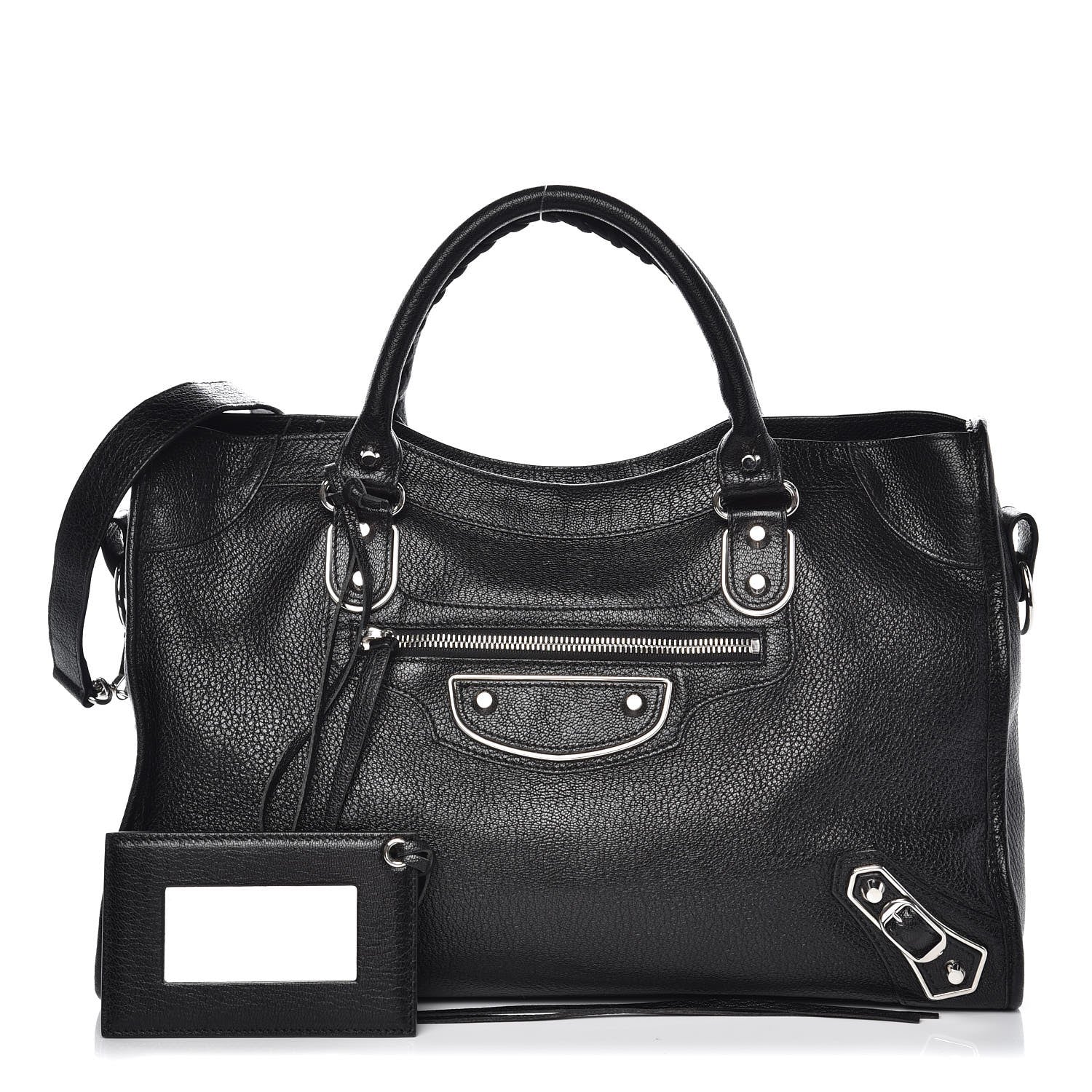 Balenciaga Chevre Silver Metallic Edge Hardware City Black 1 of 9
