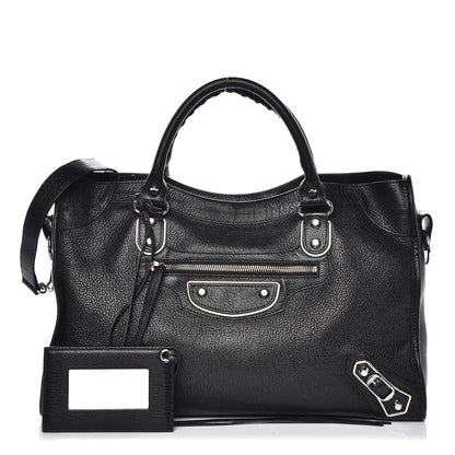 Balenciaga Chevre Silver Metallic Edge Hardware City Black 1 of 9