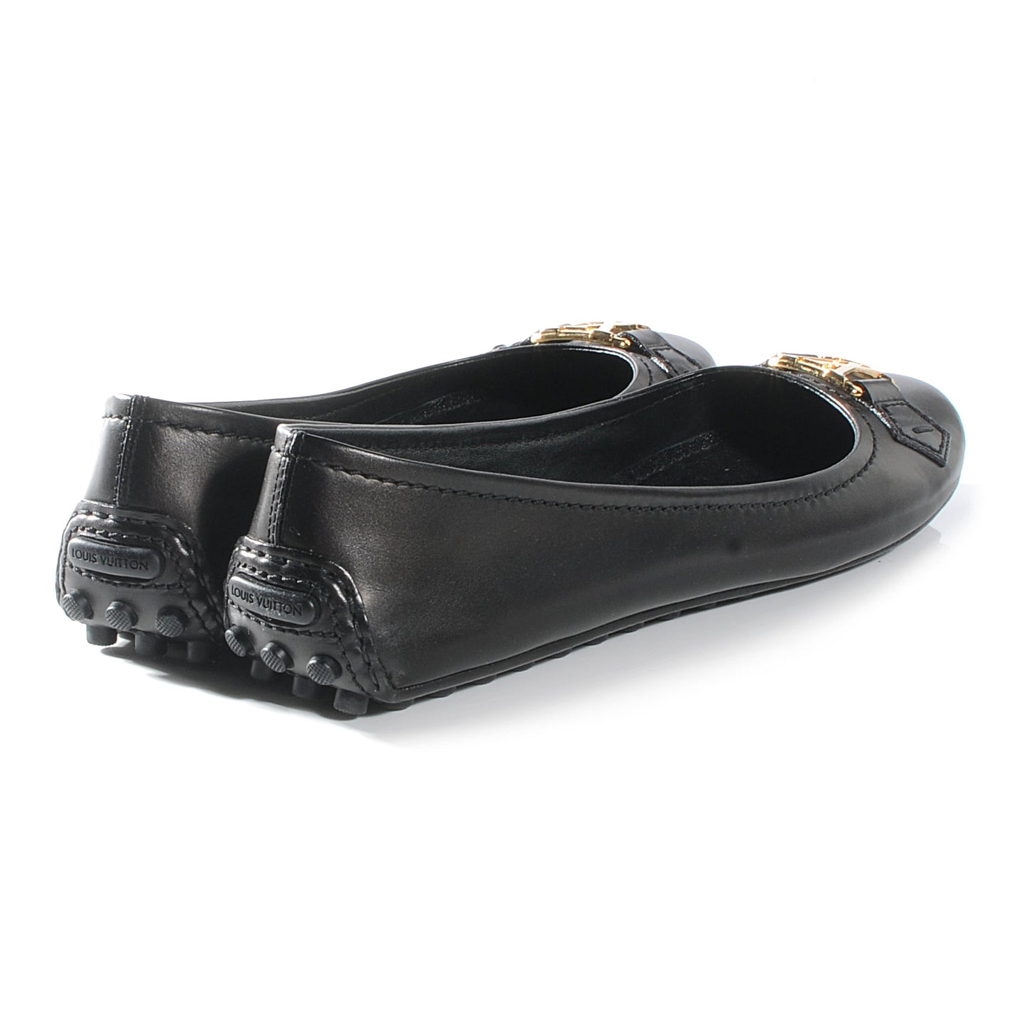 Leather Oxford Ballerina Flats Black 38.5