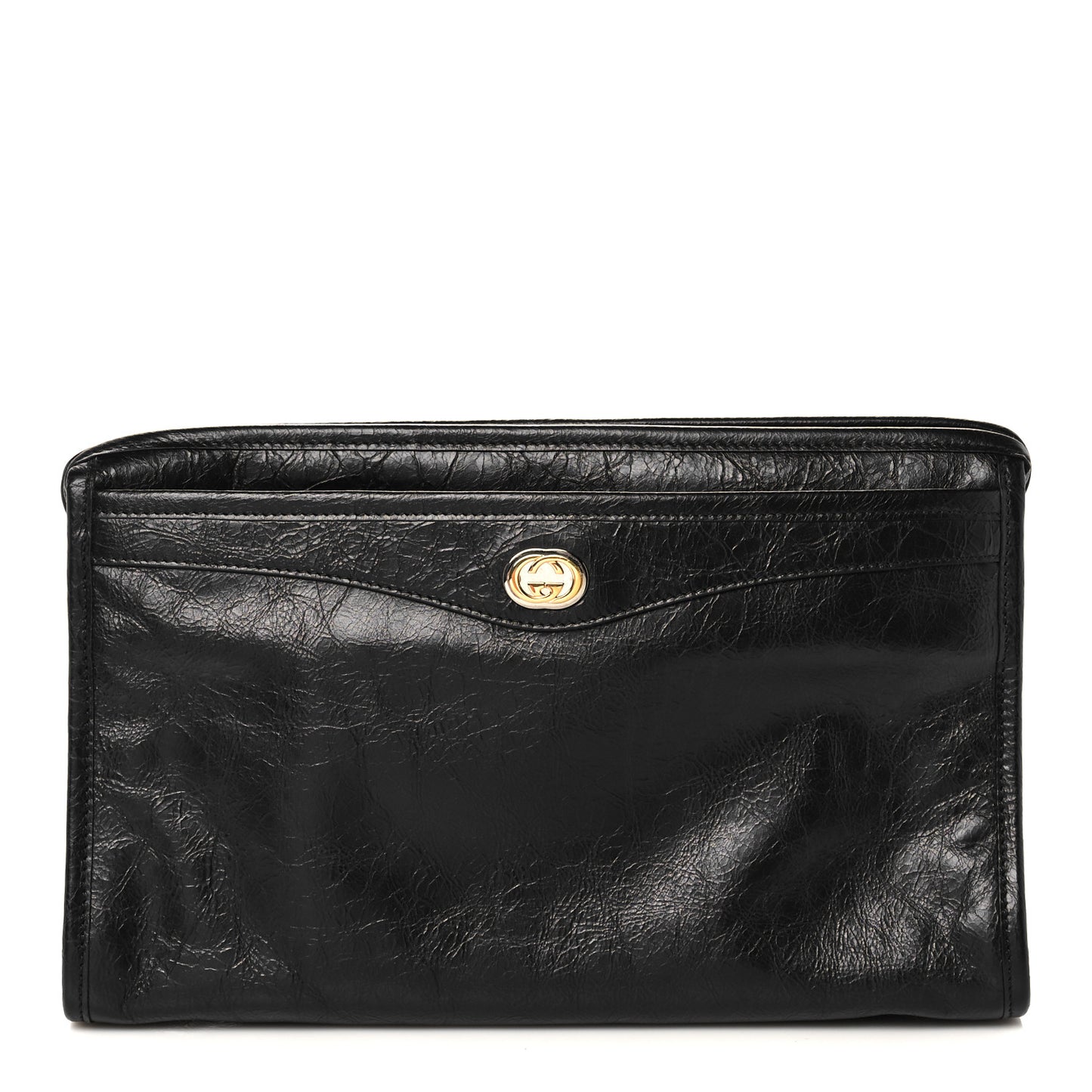 Fluffy Calfskin Morpheus Zip Pouch Black