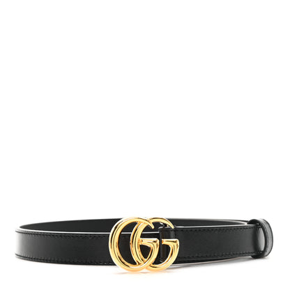 Gucci Calfskin Double G 20mm Belt 65 26 Black 1 of 5